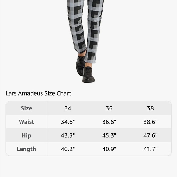 Lars Amadeus Men's Dress Plaid Pants Classic Fit Flat Front - Picture 10 of 10